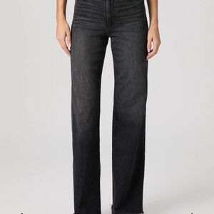PAIGE Black Wide Leg Flare Jeans